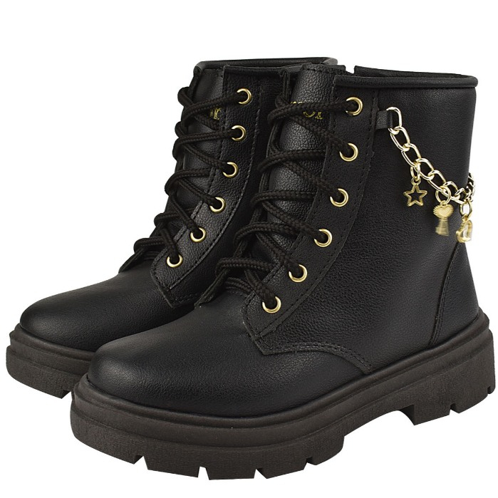 Coturno Bota Infantil Feminino Confortavel Leve Estilo Blogueira