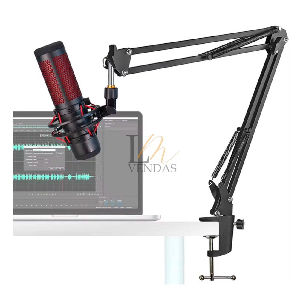Suporte Para Microfone De Mesa Profissional Braço Ajustável Articulado