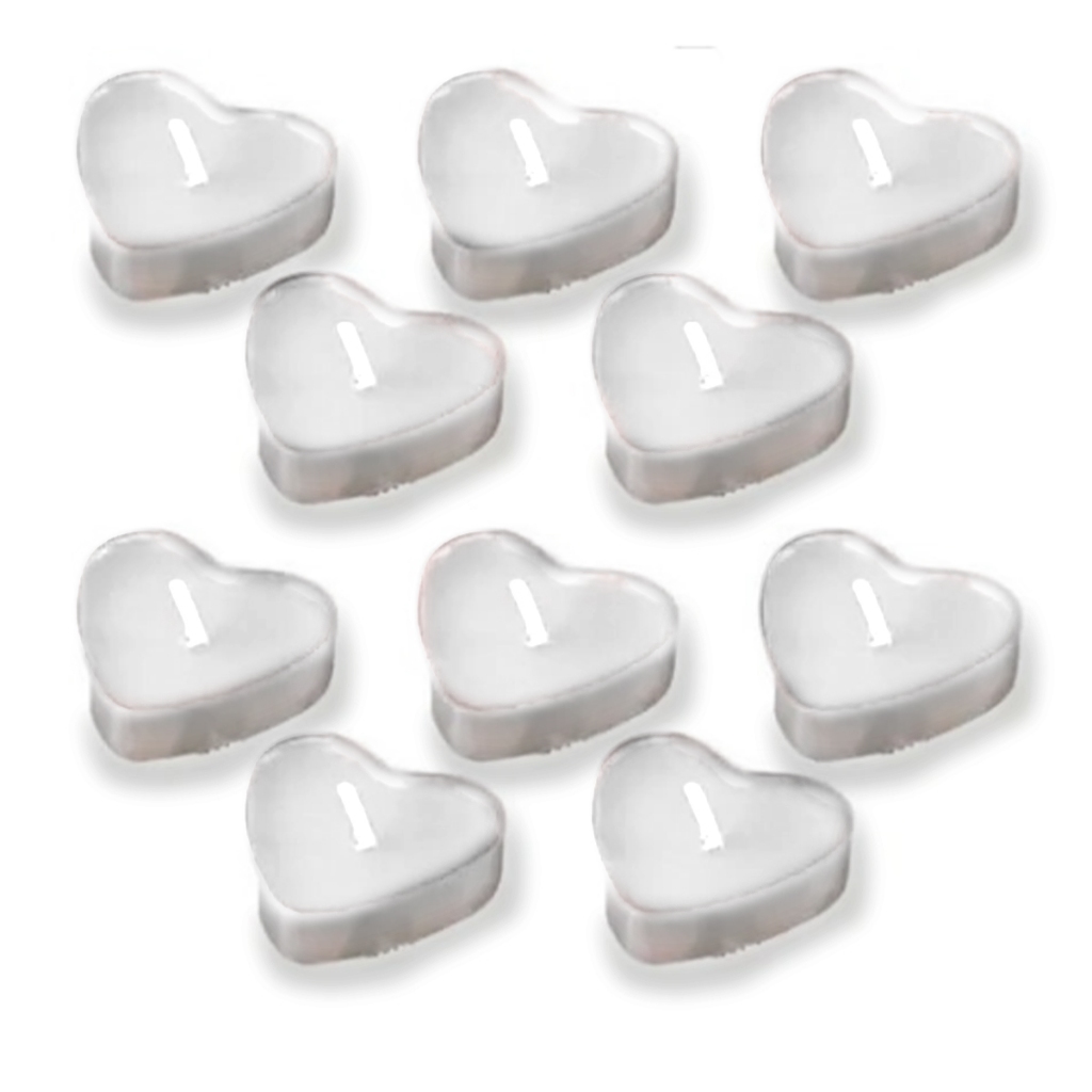 Kit com 10 Velas Decorativas Coração Perfumadas Flutuantes Decoração Casamento Festa