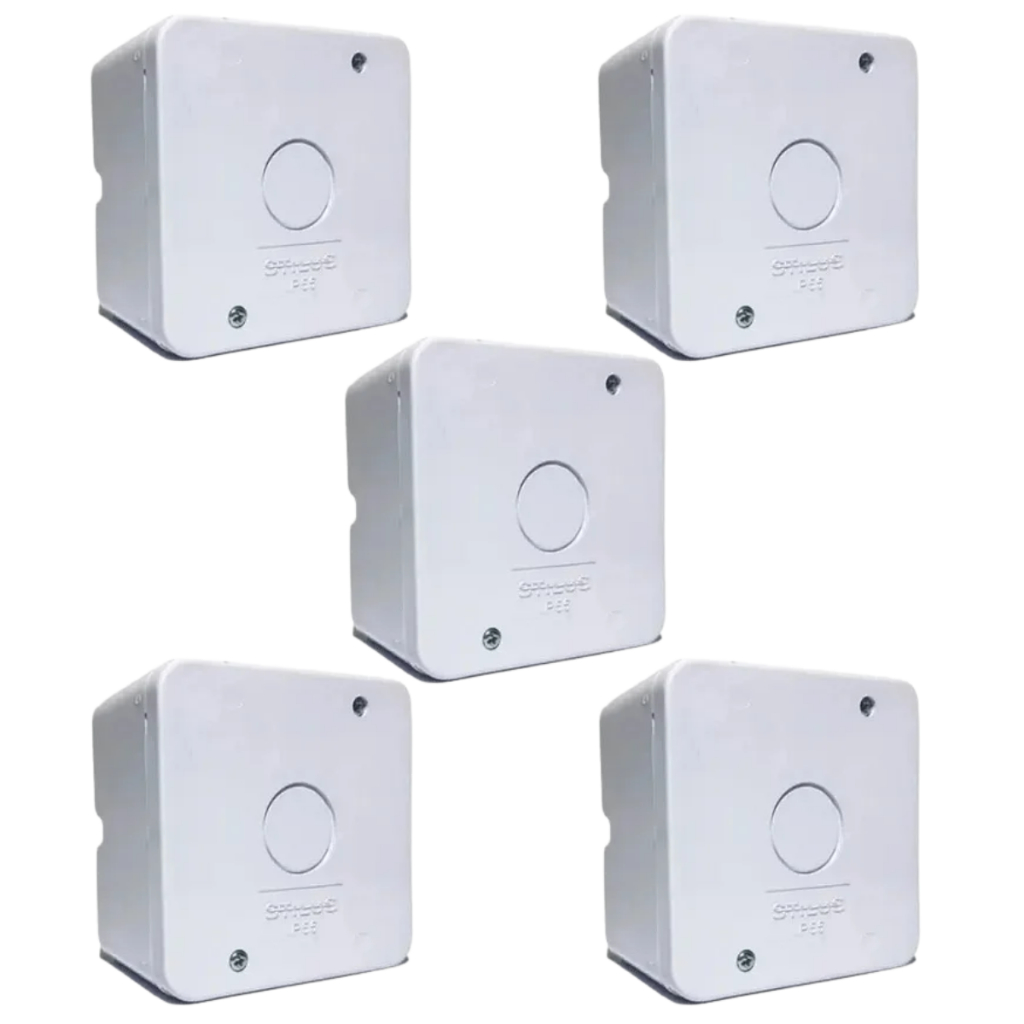 Kit 5x Caixa de Proteção Organizadora de Sobrepor para Câmera de Segurança Cftv Stilus - 2505
