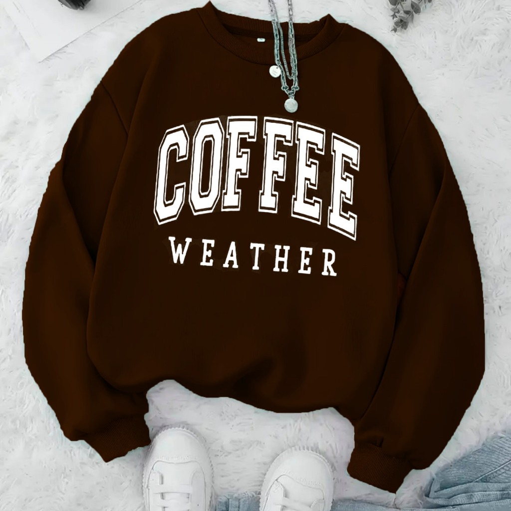 Moletom Careca Coffee Weather Gola Redonda Casaco Masculino Feminino Flanelado Inverno Blusa De Frio