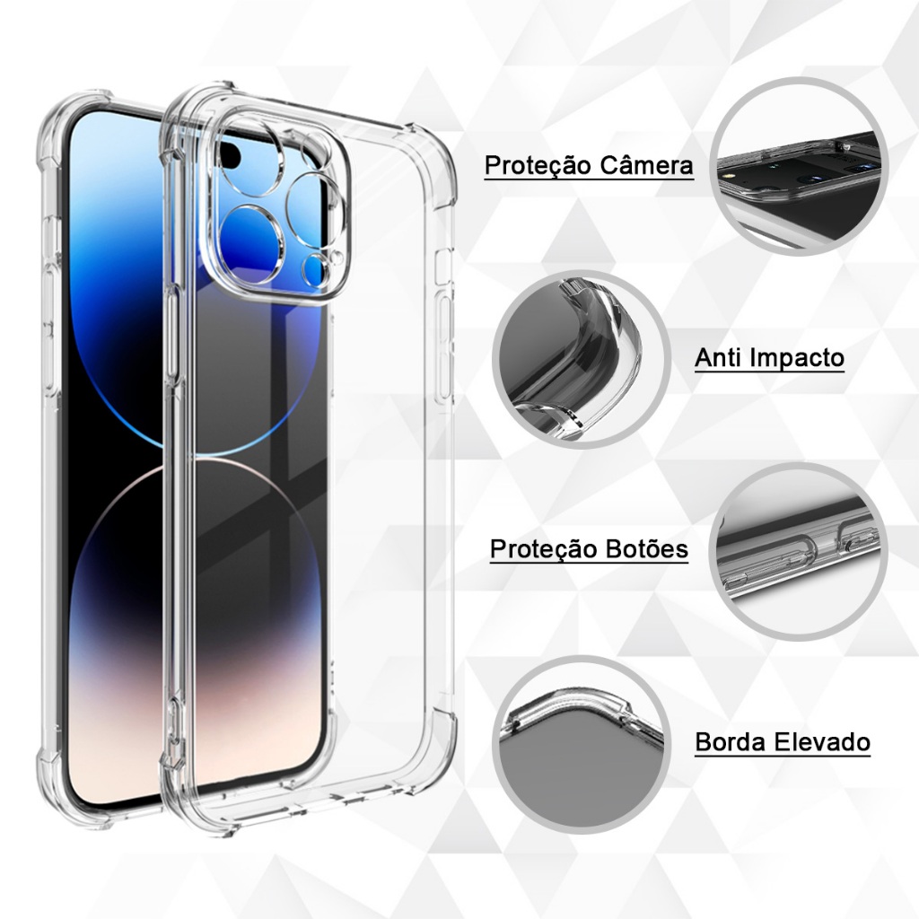 Capa Case Capinha Anti Impacto Compatível Com Todos iPhone 17 16 15 14 13 12 11 Plus Pro Max X XR XS MAX 6 7 8 Plus AIR