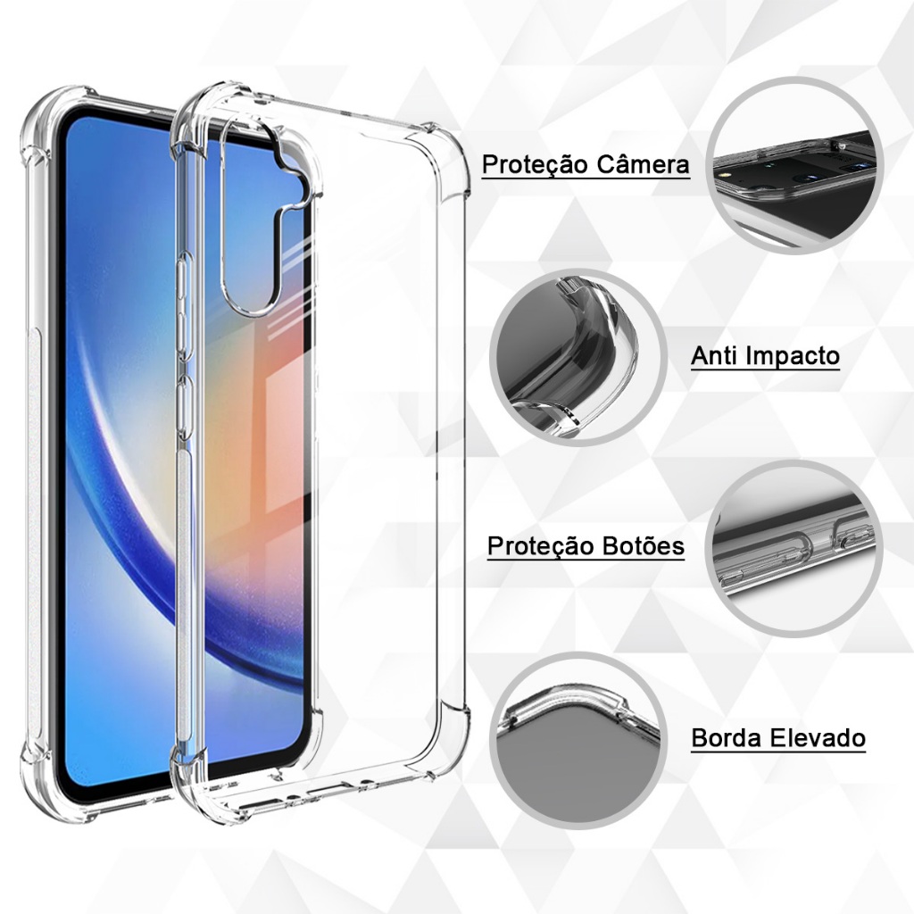 Capa Capinha Anti Impacto Para Todos Samsung Galaxy A17 A07 A56 A36 A26 A16 A06 A55 A35 A25 A15 A05 A05s A54 A34