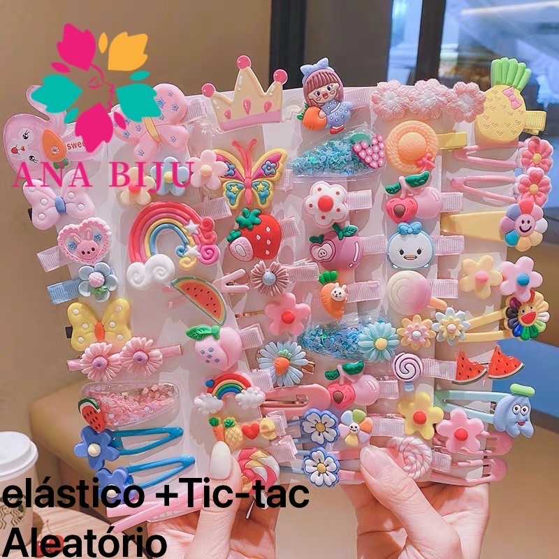Kit com 16 pcs de prendedor Infantil elastico+bico de pato desenho de Silicone-modelo aleatório-YOUYI