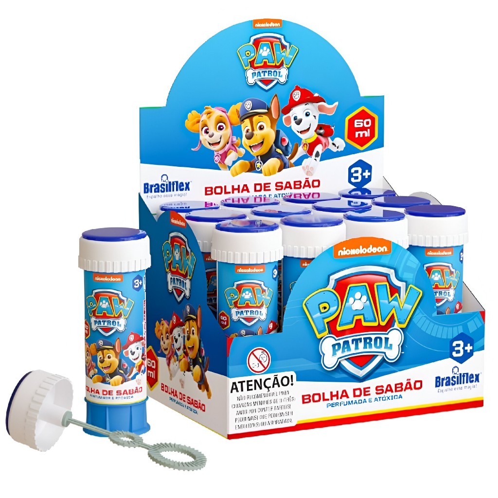 Kit 12/24/48 Festa Lembrancinha Patrulha Canina 24 Bolha Bolinha de Sabão 100% Atóxico