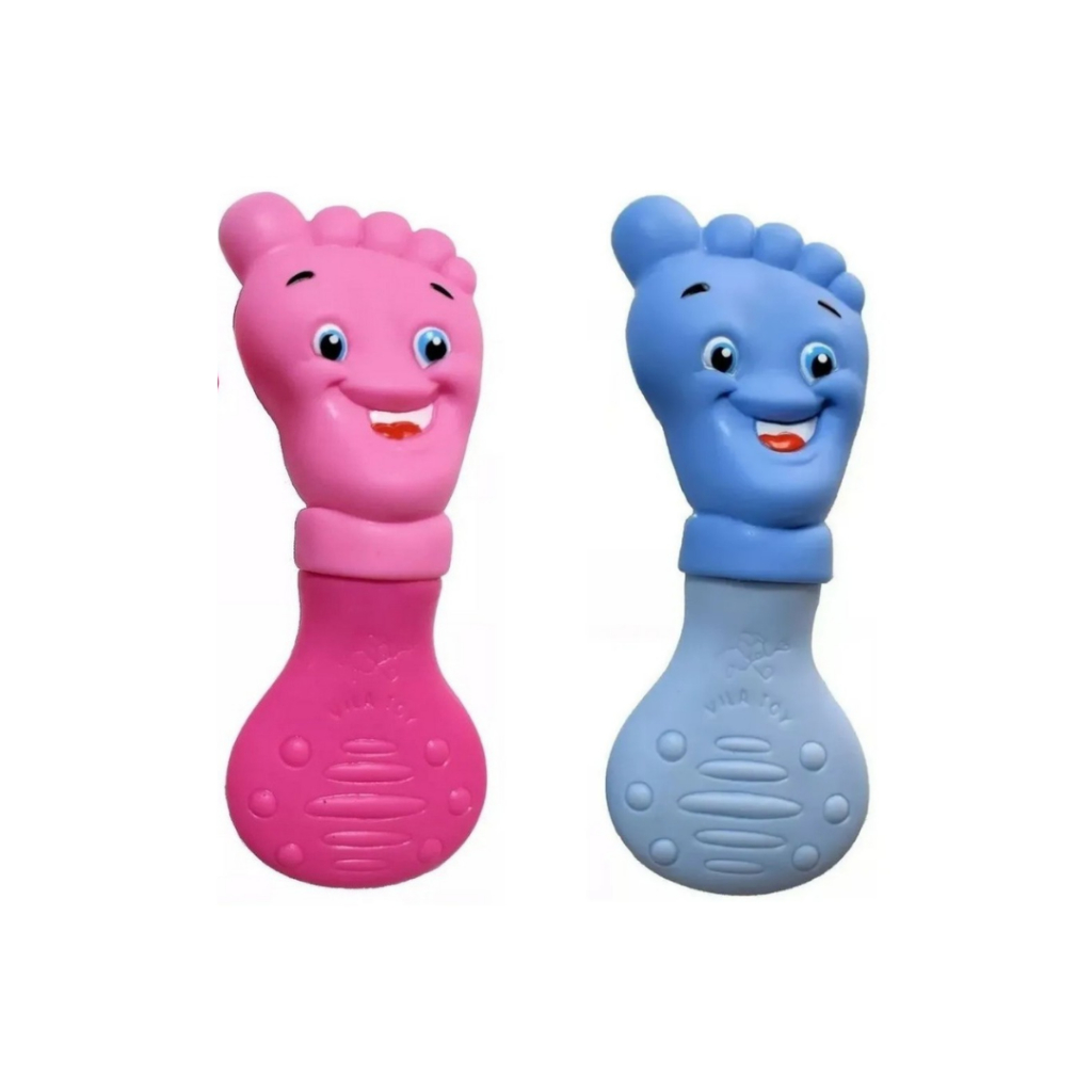 Mordedor Bebe Macio pé Dentição Stress Gengiva Vila Toy +2 meses