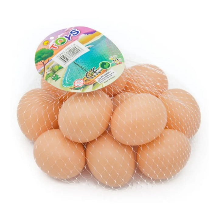Kit 12 Ovos Caipiras Falsos De Plástico Galinheiro Para Indez Galinha Ovo Falso Brinquedo