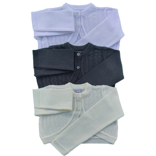 Casaquinho bolero de lã feminino infantil furinho