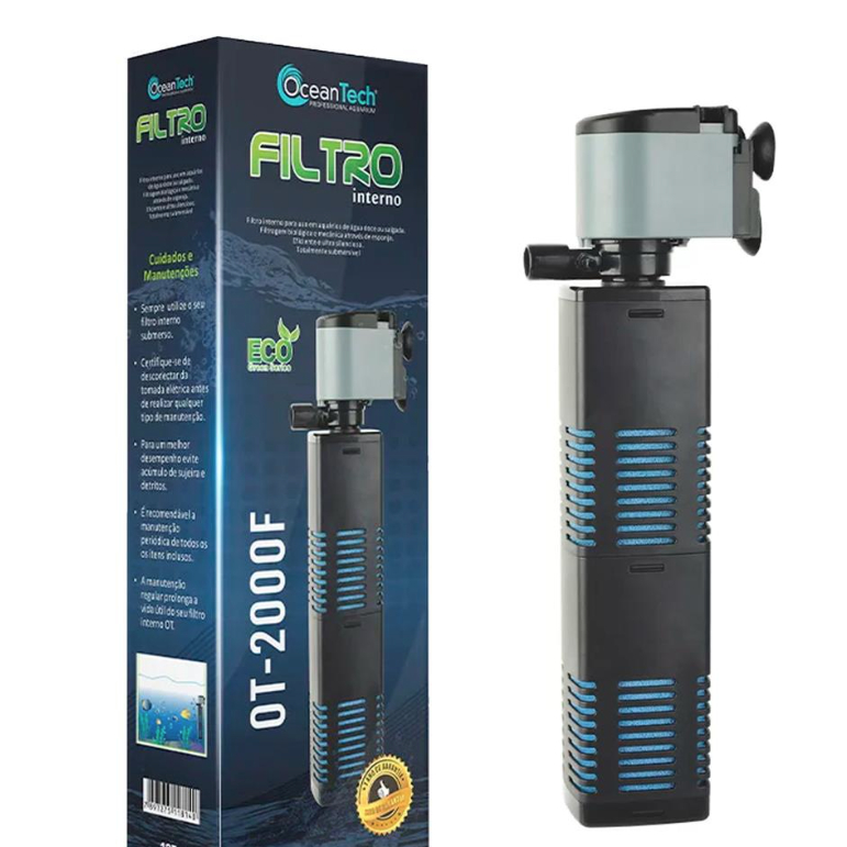Filtro Para Aquario até 200 litros Interno Com Bomba Ocean Tech OT-2.000F –1.200L/H 110v ou 220v
