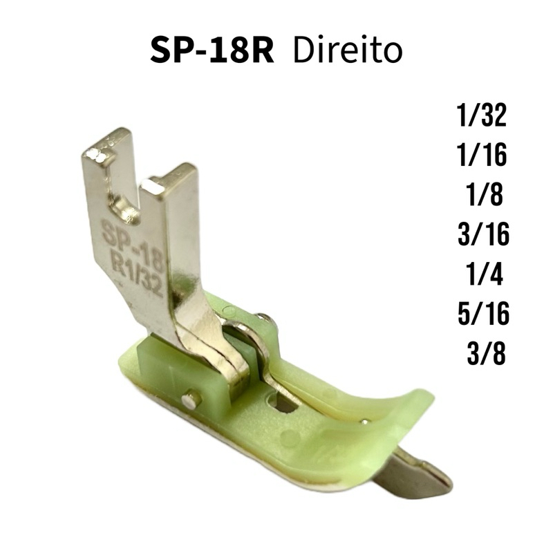 Calcador Pesponto Teflon lado Direito T-SP18R Com Guia Para Reta Maquina Costura Industrial