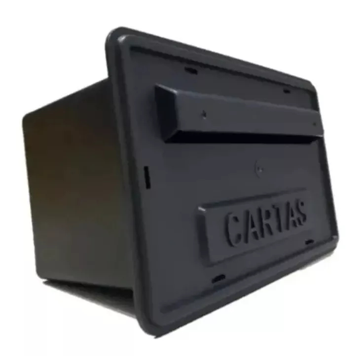 Caixa Correio Carta Pvc Embutir Sobrepor Gradil Portão Preto