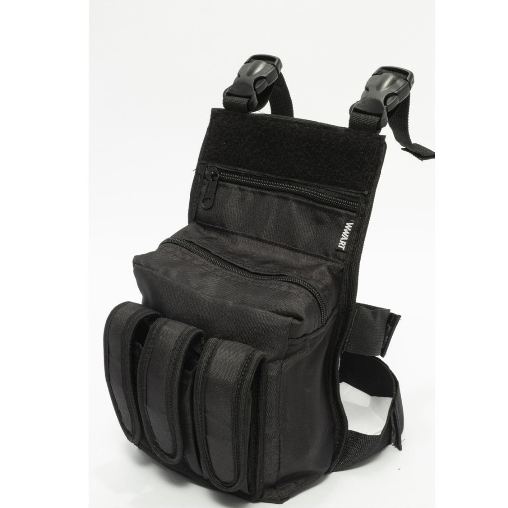 Pochete de Perna Bornal Swat Talonário WWART TACTICAL Preto Verde Tan
