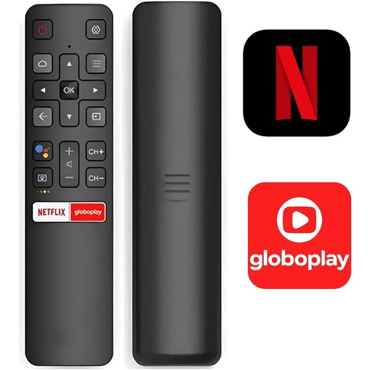 Controle Remoto TCL Compatível Smart Android Fbg-9062/Le-7410  Netflix Globoplay Sem Comando  de Voz