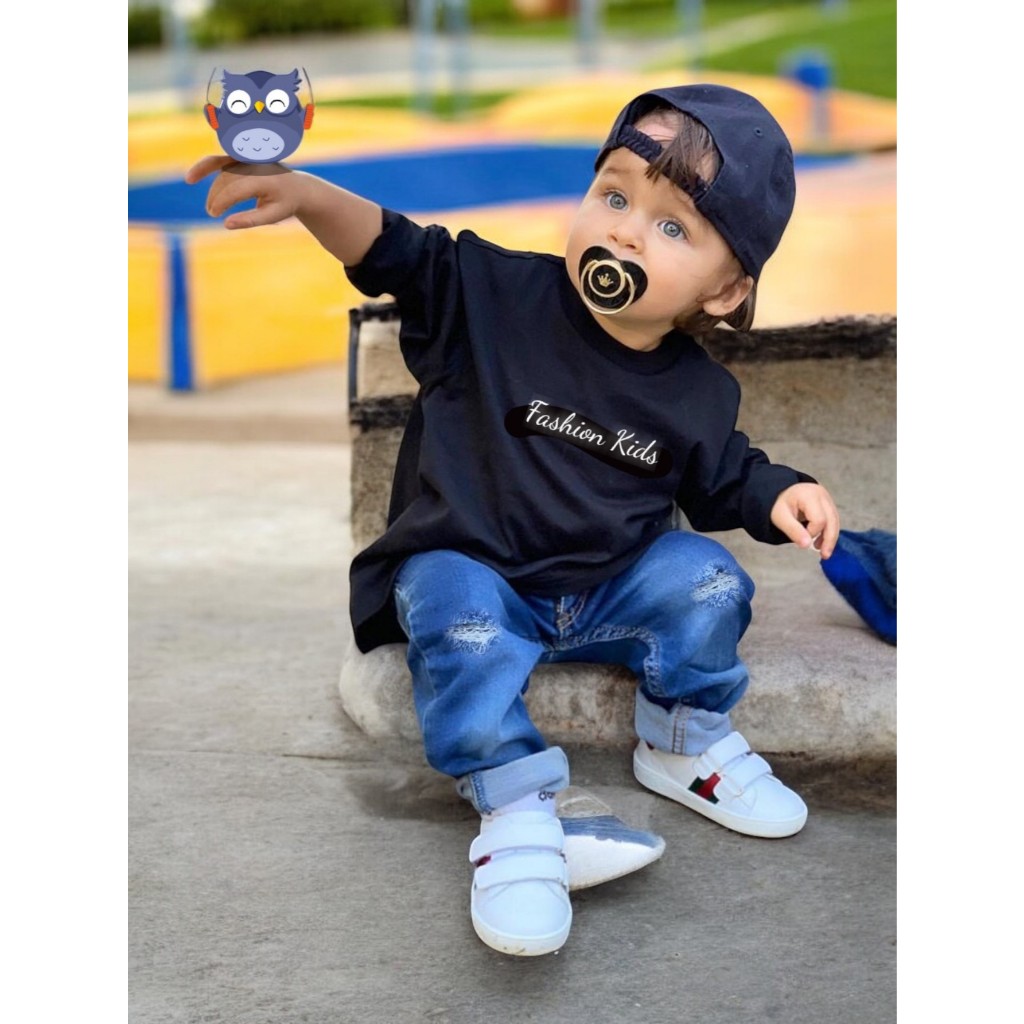 Calça Jeans Infantil Bebê Destroyed Rasgada no Joelho - Look Estiloso !!=)