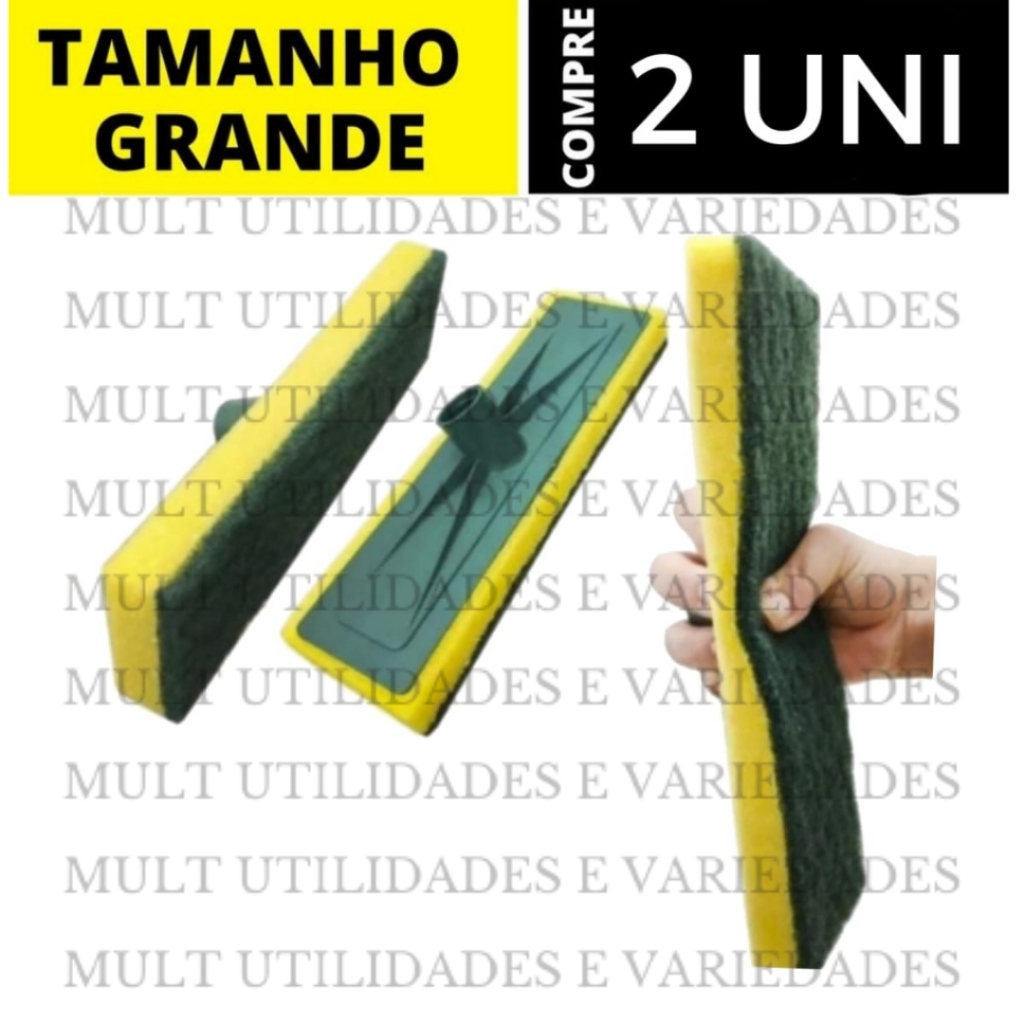 Kit 2 Rodo abrasivo lava azulejo esponja piso esfregao  limpeza pesada rodo esfregões limpa chão banheiro mop sem cabo