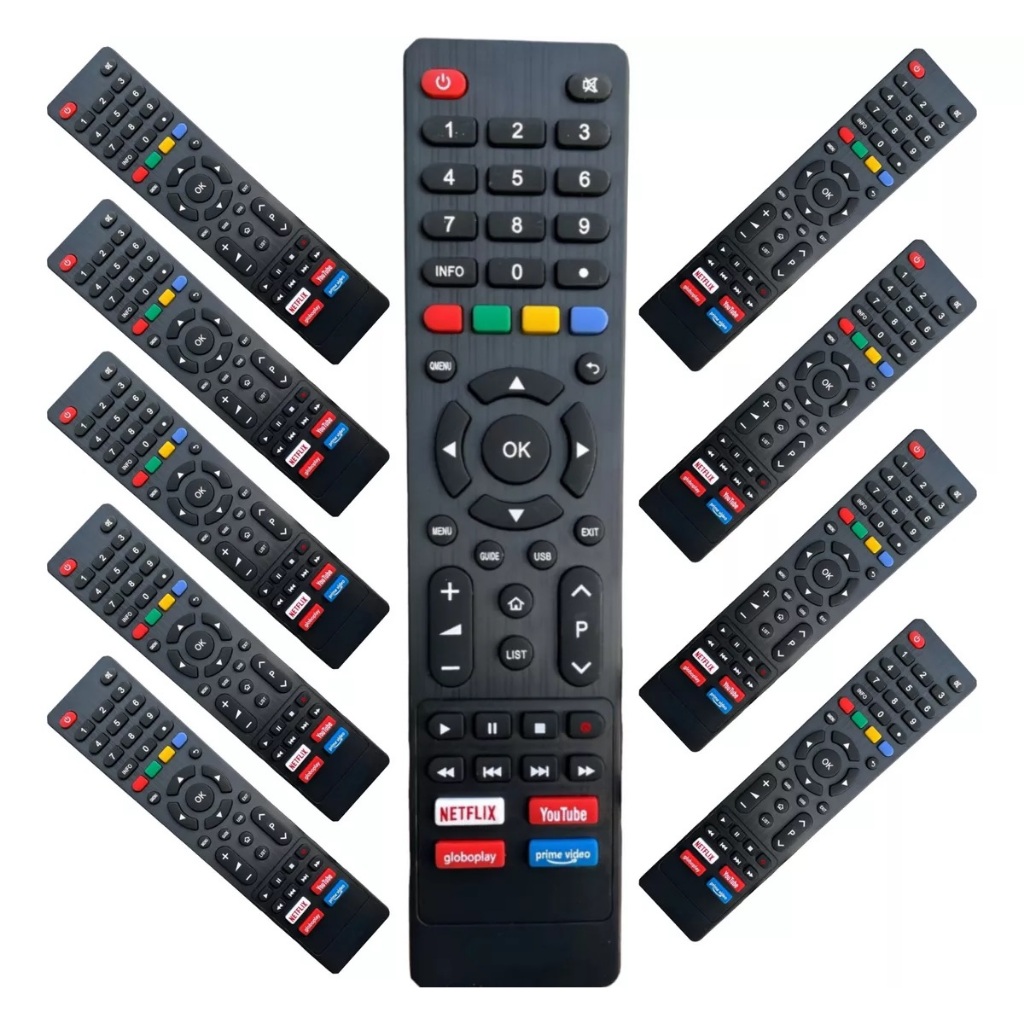 kit 10 Controle Remoto Compativel TV PHILCO netflix FBG9005 SKY9028 LE7250