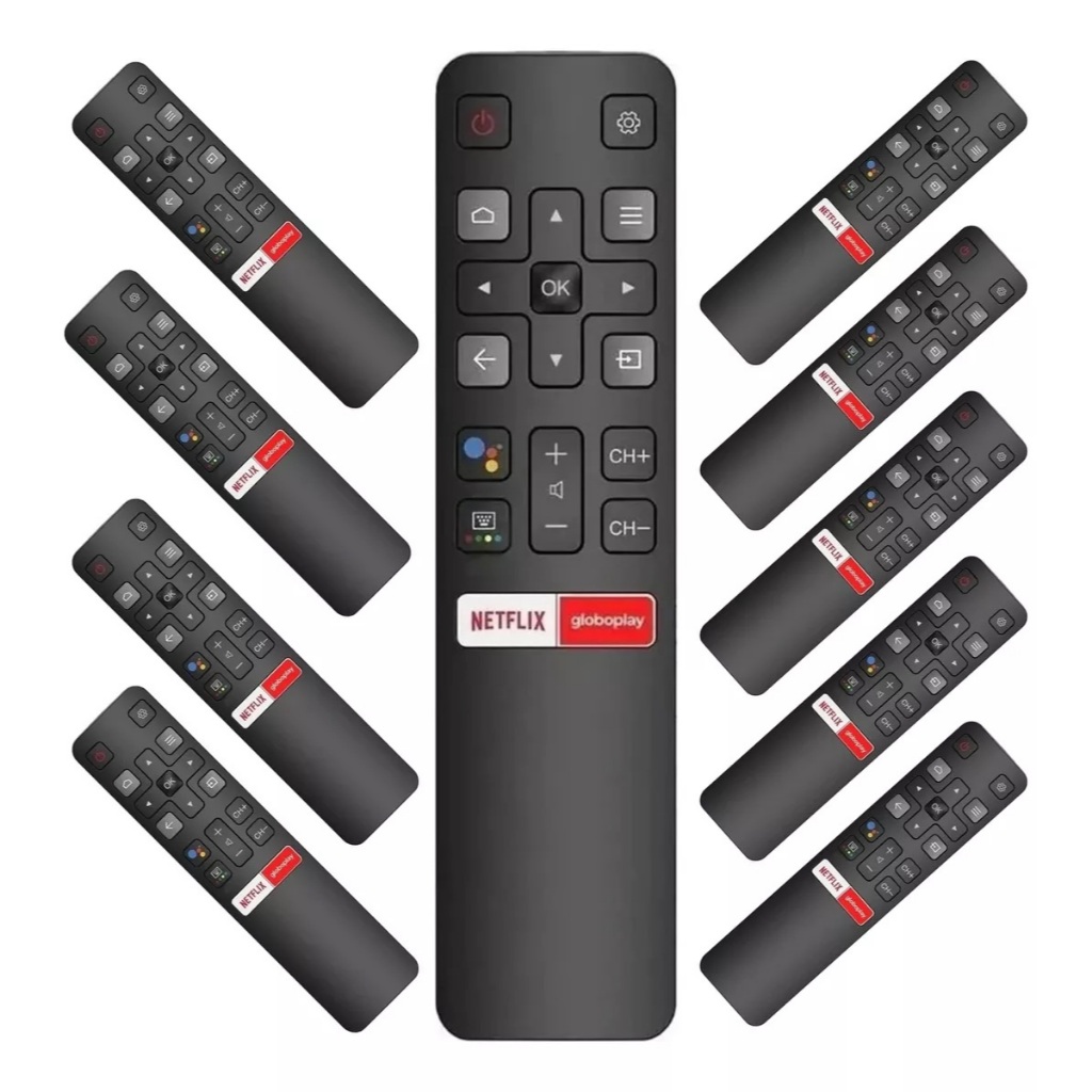 kit 10 Controle Remoto Compativel TV TCL Android Led Qled SKY9071 atacado