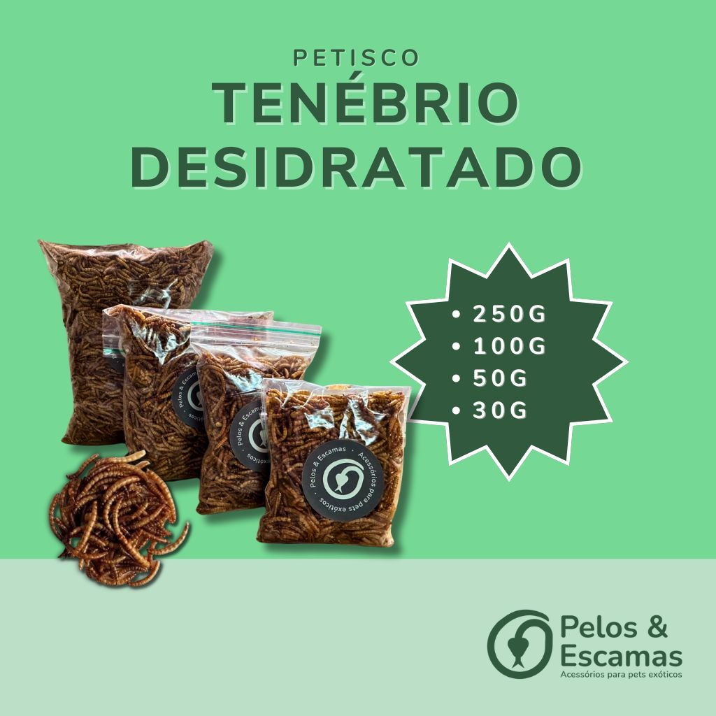 Tenébrio Desidratado (Petisco para roedores, hamster, aves e répteis)