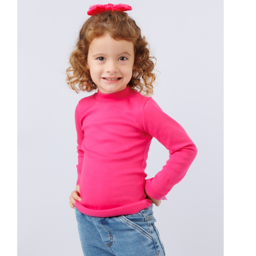 Blusa Gola Alta Manga Longa INFANTIL MENINA 4 ao 14