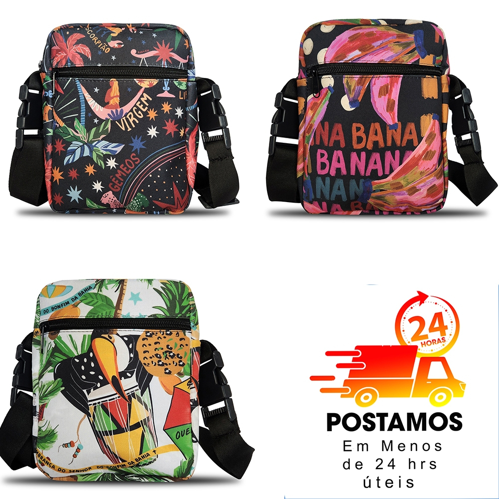 Shoulder Bag Estampa Colorida Pequena Bolsa Pochete Transversal