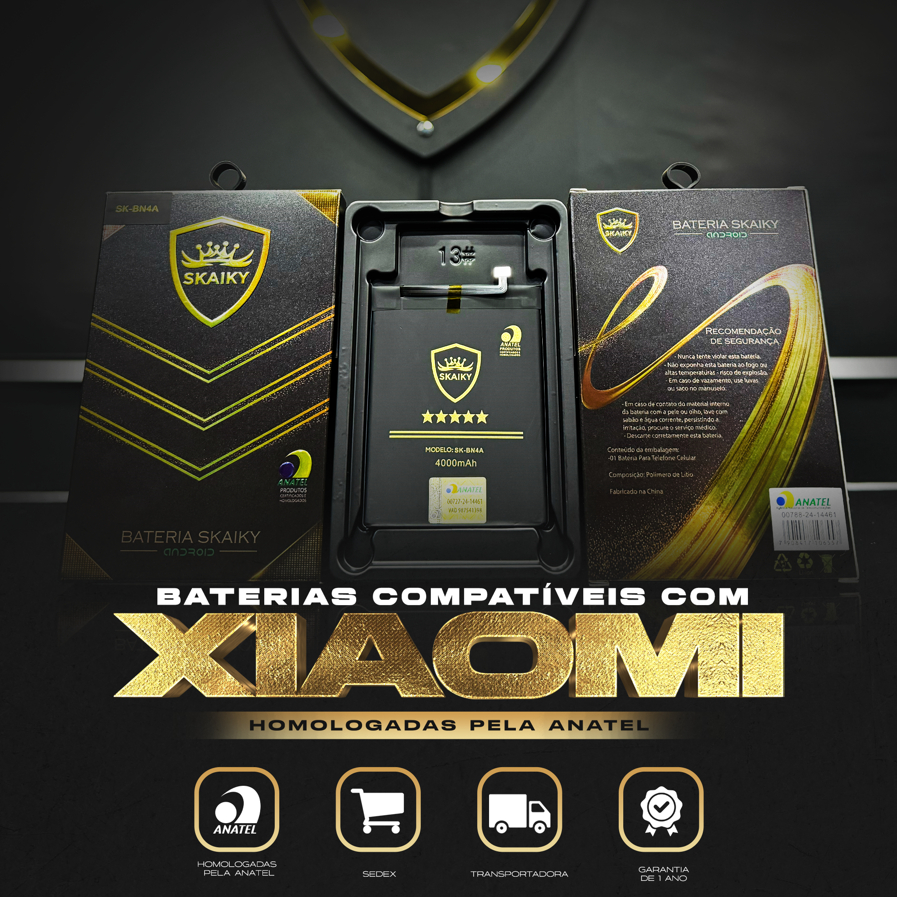 Bateria Oficial Premium Compatível com Xiaomi Certificação Anatel Qualidade Garantida 1 Ano