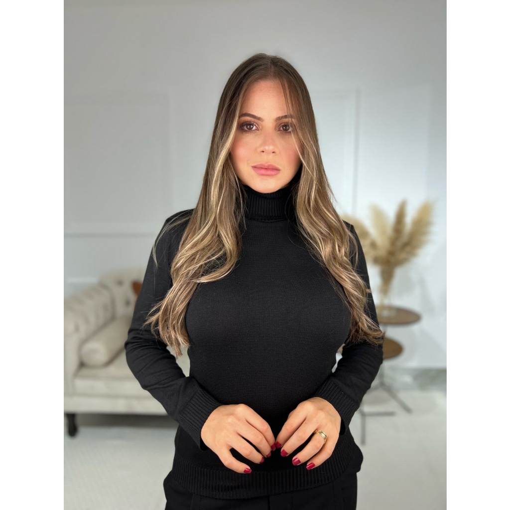 Blusa Feminina Cacharrel Gola Alta Trico Inverno