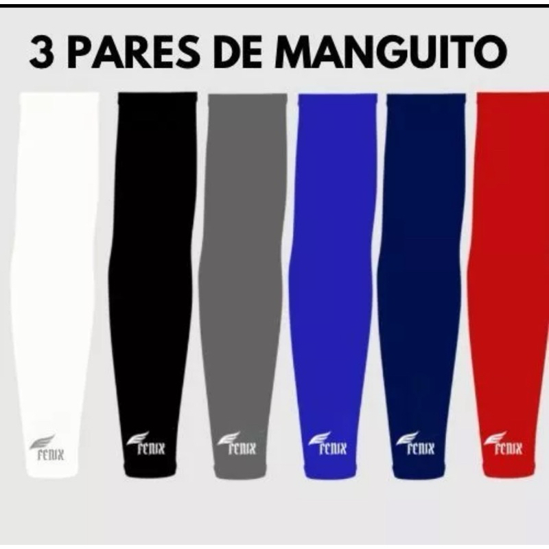 Kit 3 pares de Manguito Segunda Pele - Proteção Solar Manguito Vôlei