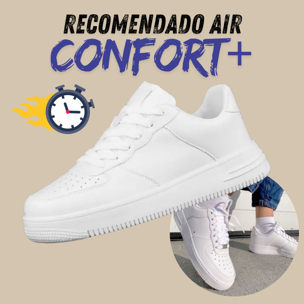 QUEIMA DE ESTOQUE Tênis Feminino F1 Branco Casual Barato Do 34 ao 43 Masculino