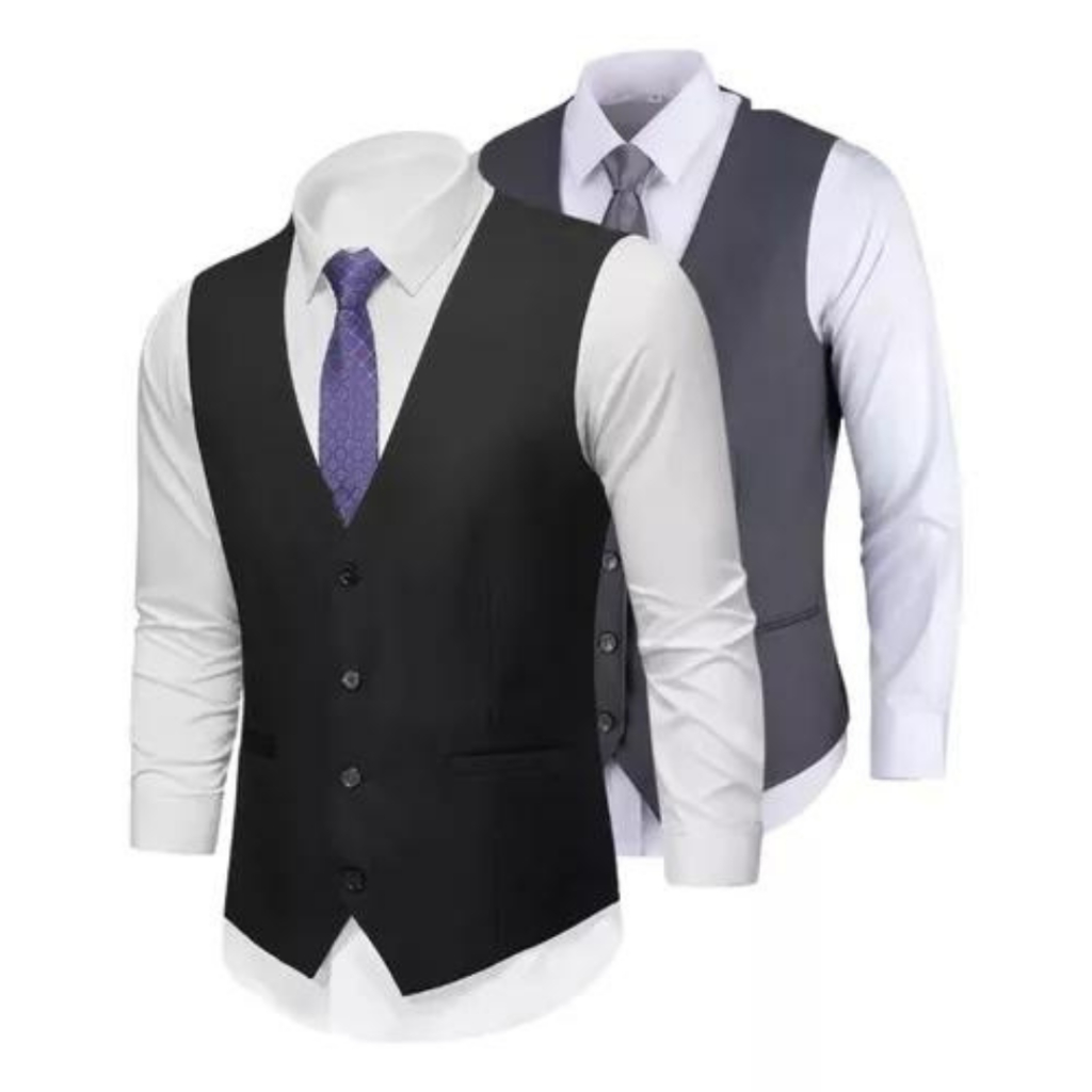Kit 2 Coletes Social Masculino Slim P/ Baristas - Garçons