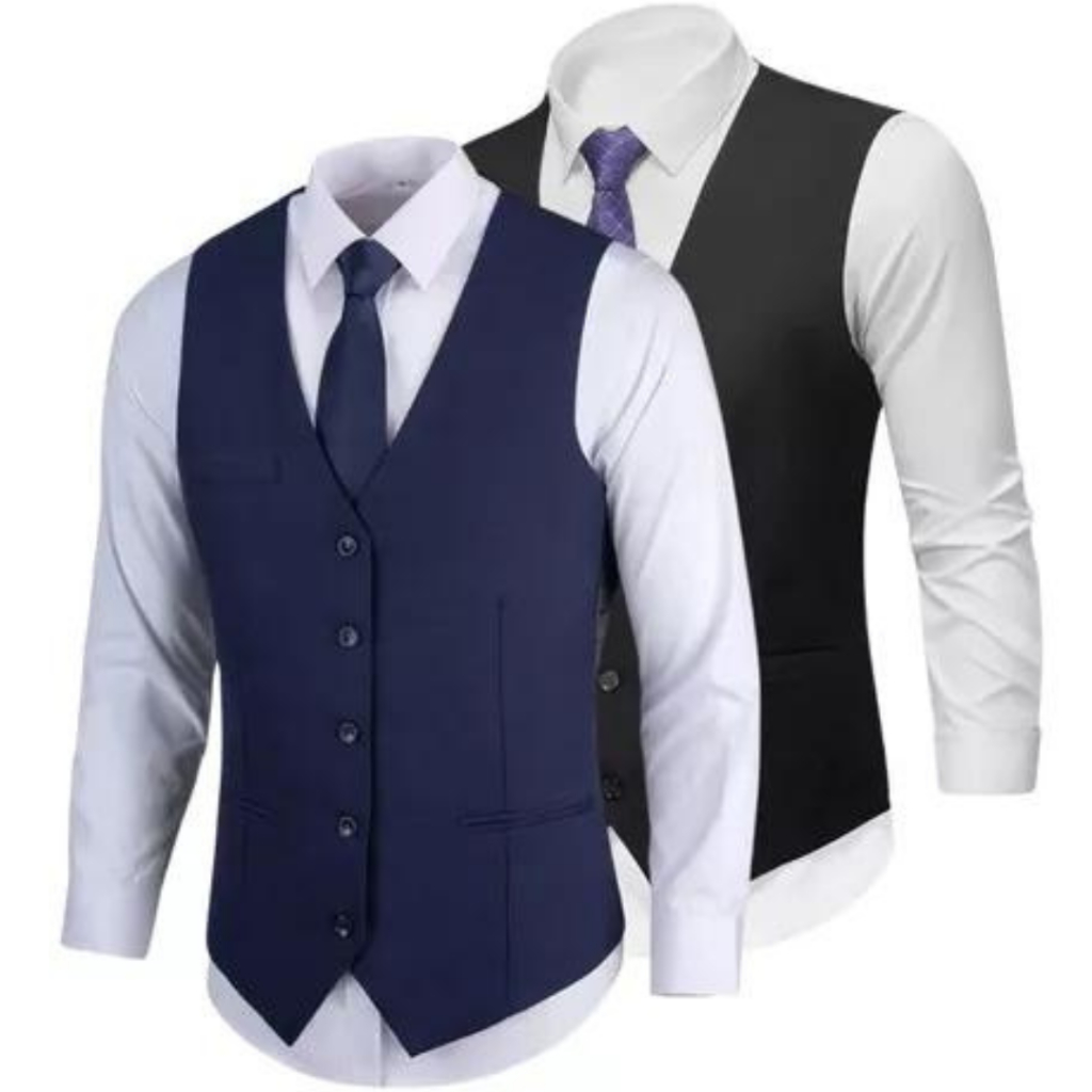 Kit 2 Colete Social Masculino Slim + Gravata Social Premium - Envio Imediato