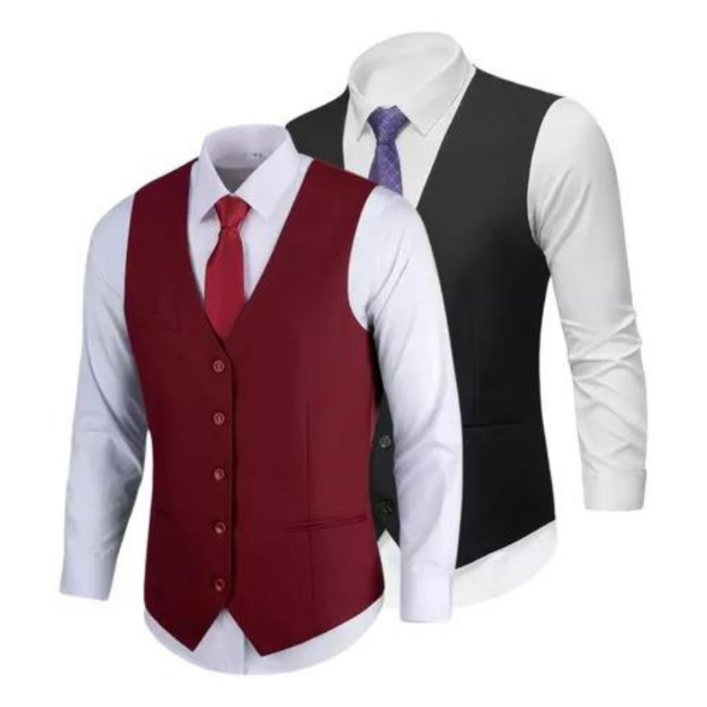Kit 2 Colete Social Masculino LA CLASSY + Gravata Social Slim - Mega Promoçao