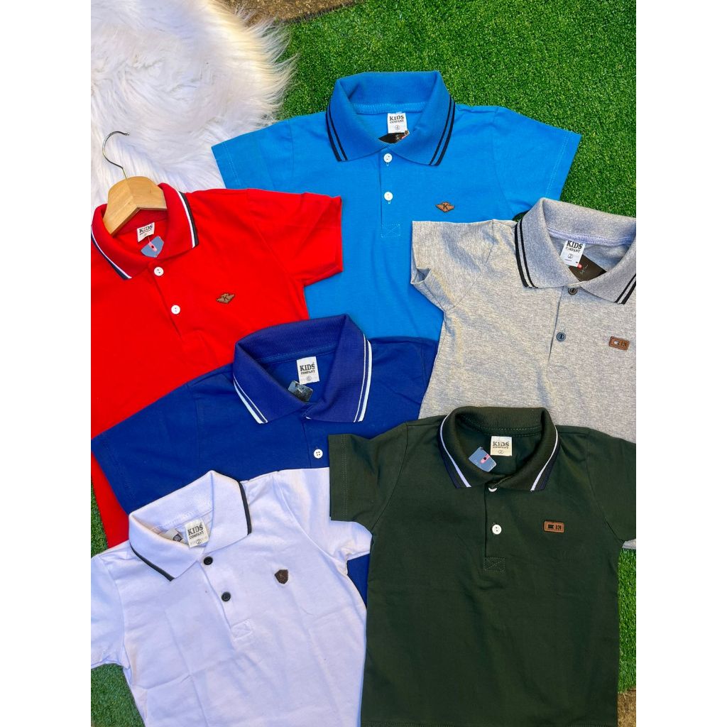 KIT Camiseta Gola Polo Menino Criança Camisa Algodão Infantil e Juvenil 1 ao 14 anos