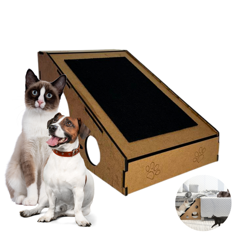Arranhador Escada Rampa Pet Em Mdf 4mm 39cm subida em sofás e camas