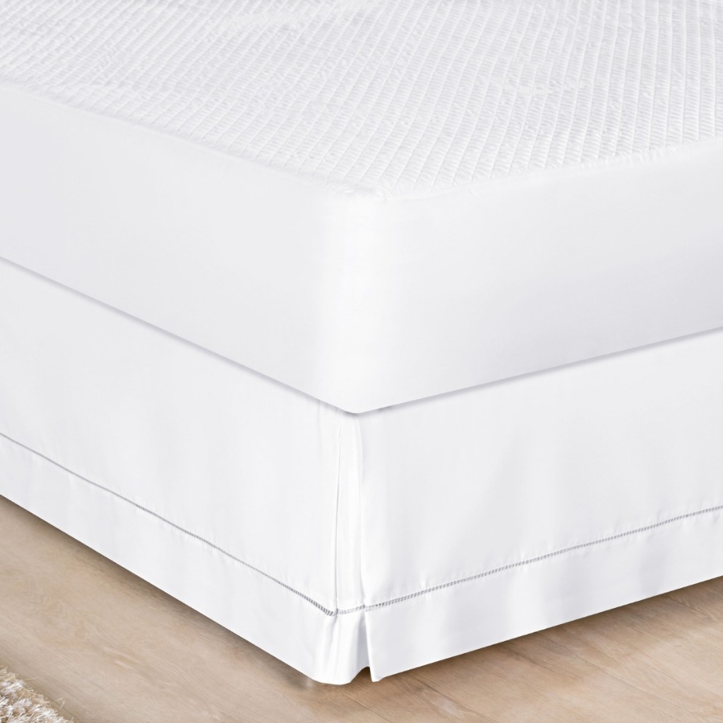 Saia Box Queen 40cm De Altura Percal 400 Fios Ponto Palito