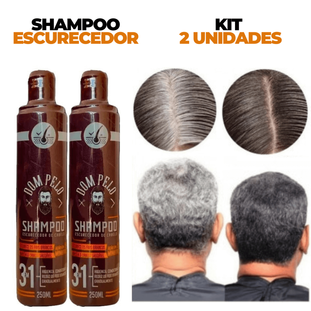 Shampoo Escurecedor De Cabelos Brancos Grisalhos Dom Pelo