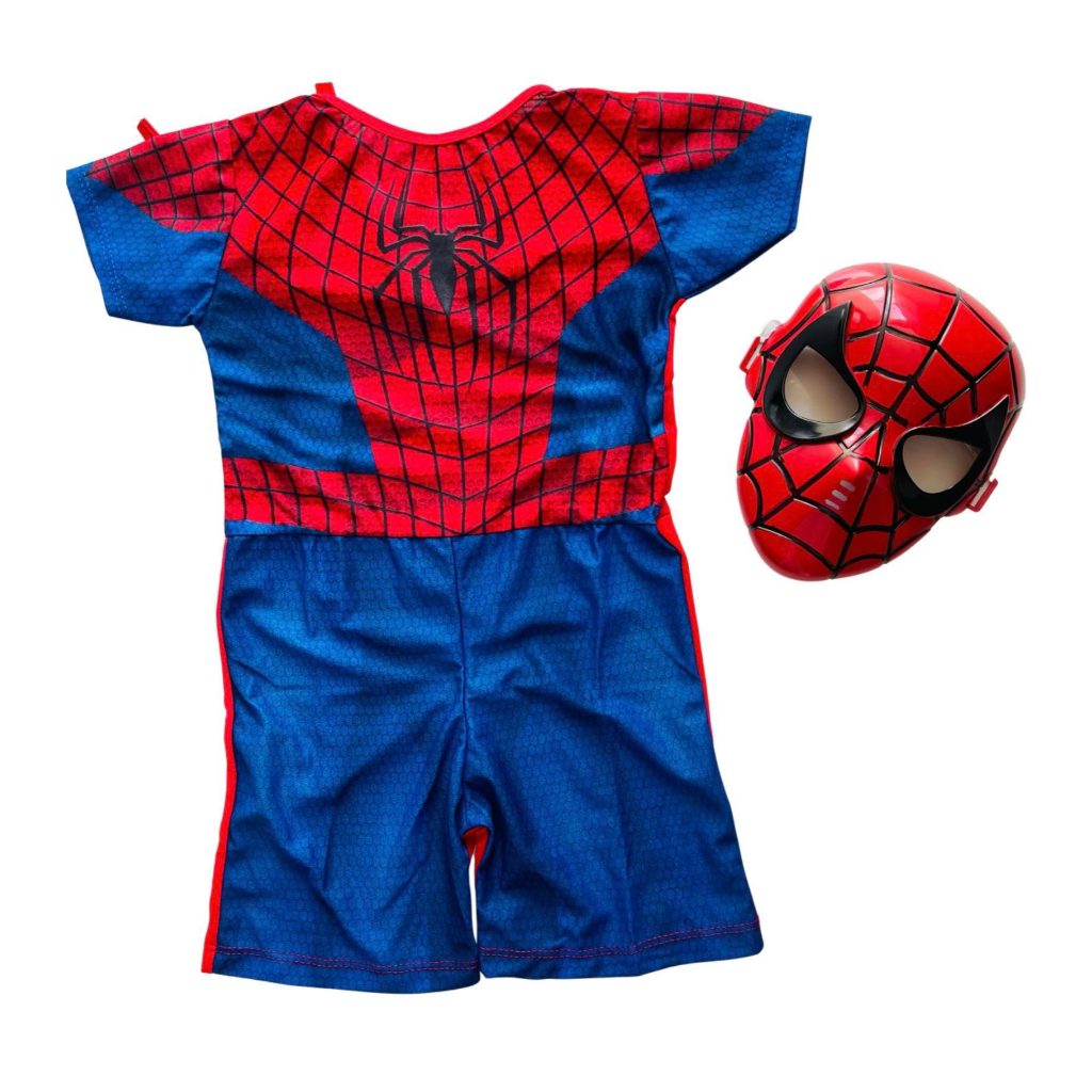 FANTASIA INFANTIL HOMEM ARANHA COM MÁSCARA 1/10 ANOS