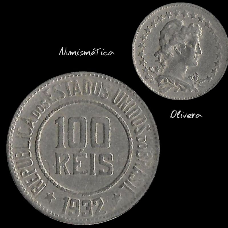 L.: 0038 - Moeda antiga 100 réis 1932.