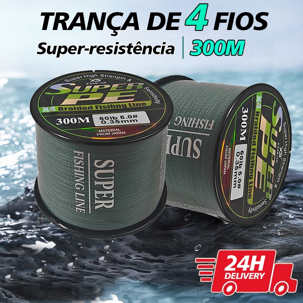 SUPERPE Linha De Pesca Trançada 4 Fios Multifilamento 300m Para Pesca De Carpa