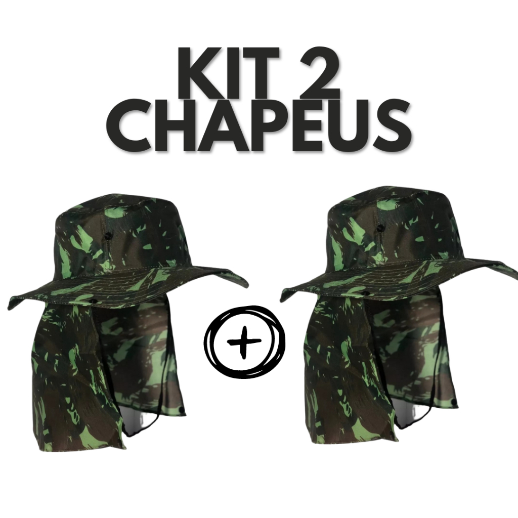 KIt 2 Chapéu Pescador Australiano Proteção Pescoço Sol Camping Australiano Proteção Nuca Pescoço