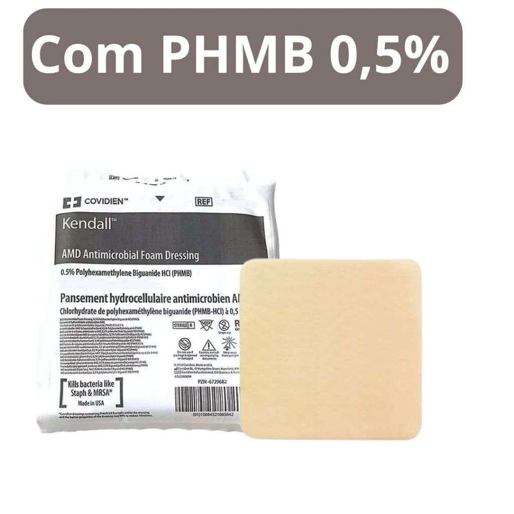 Curativo De Espuma Antimicrobiana Covidien Com PHMB Bandagem Proteção Ferimentos Resistente