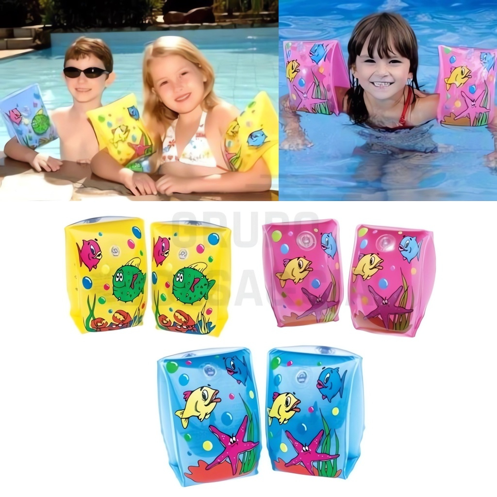Kit 6 a 20 Pares Bóia Inflável De Braço Infantil Piscina Natação Colorido