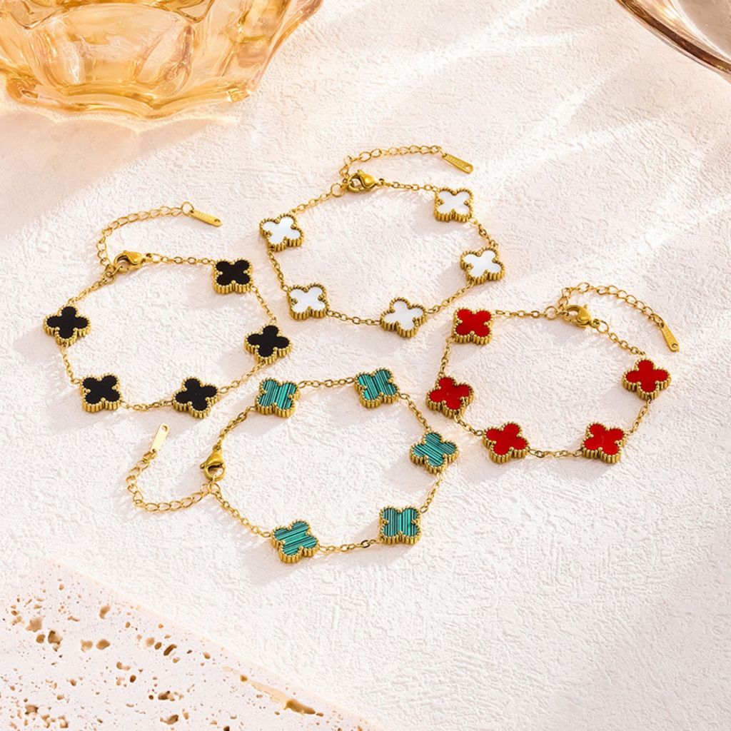 Pulseira de pérolas dupla face em aço titânio 18K, que não desbota