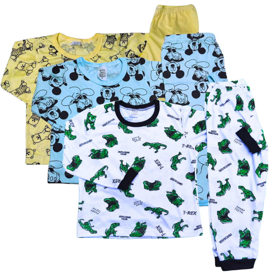 Pijamas Infantil MENINOS com  Estampas sortidas do 0 aos 12 anos