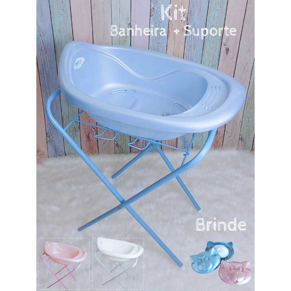 Banheira de Bebe com Suporte Resistente Compacto Leve Banheira Infantil Design Anatômico