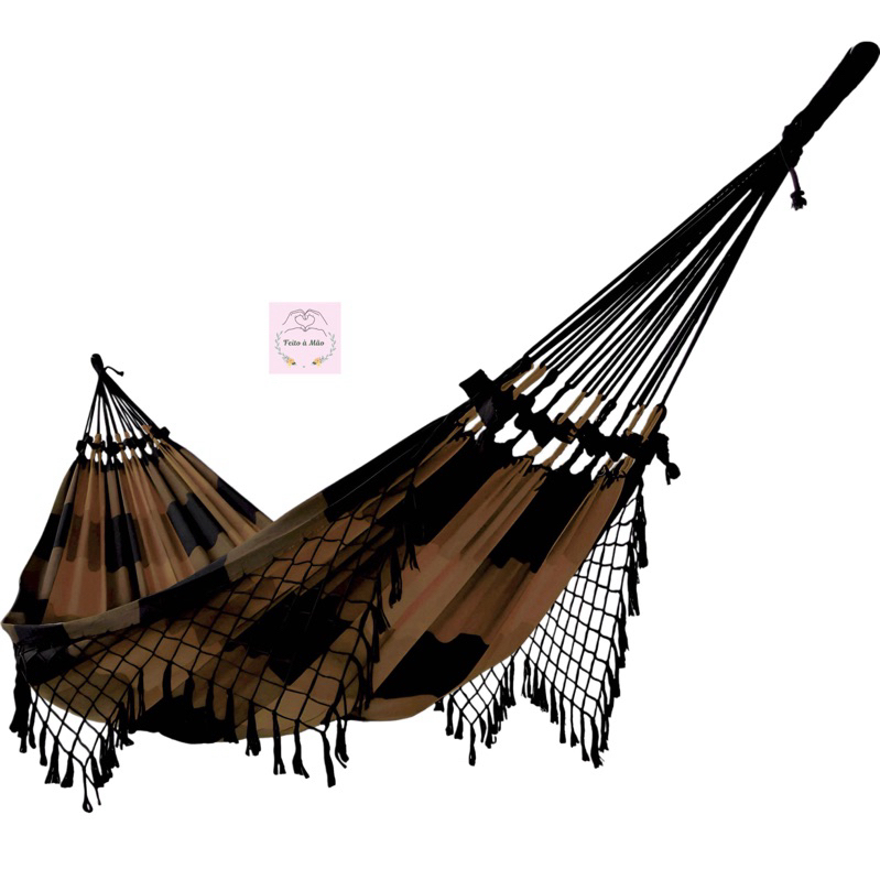 REDE DE DESCANSO DORMIR PRETO COM CARAMELO CASAL