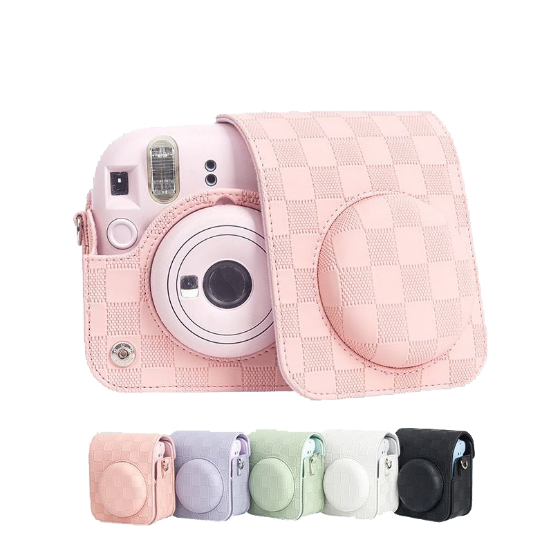 Capa Case Proteção Bolsa Rígida Para Instax Mini 12 Xadrez