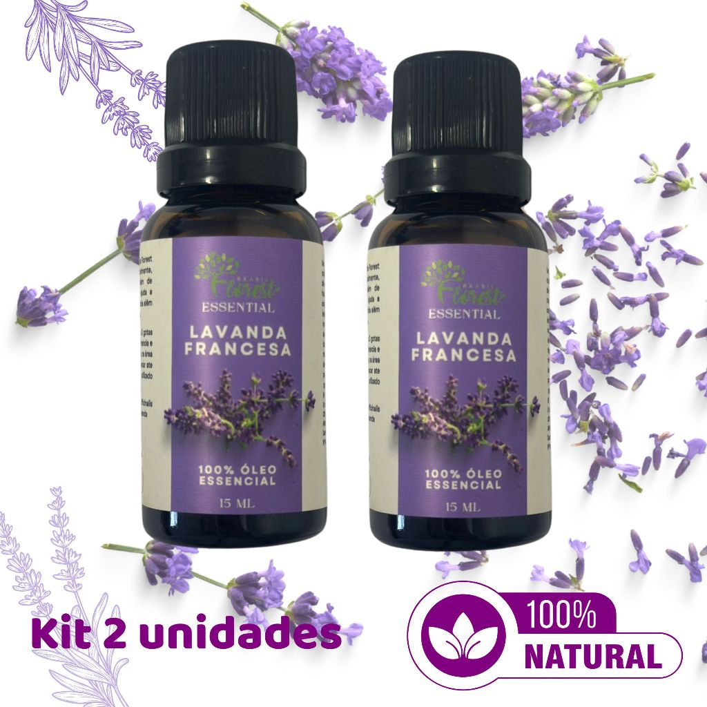 KIT 2 Óleos de Lavanda Francesa Florest Brasil Gotejador