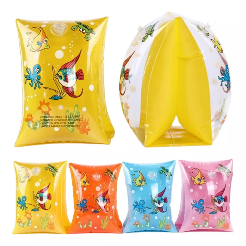 Kit 2 Pares Boia Braço Bote Inflável Infantil Atacado Promoção
