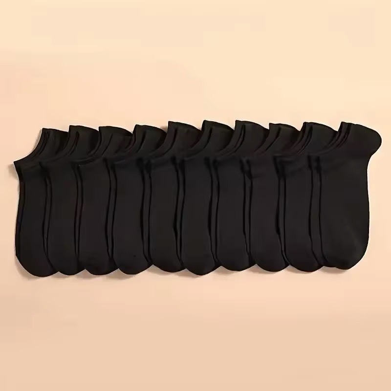 Kit 6/12/18/24 Pares de Meias Pretas Soquete Cano Curto Masculina Feminina Unissex