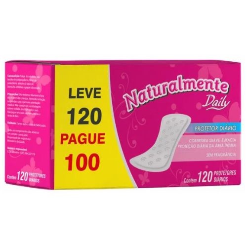 Protetor Diário Naturalmente Daily 120Un Absorvente - Evergreen